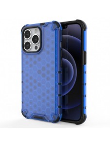 Honeycomb Case armor cover with TPU Bumper for iPhone 13 Pro blue