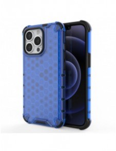 Honeycomb Case armor cover with TPU Bumper for iPhone 13 Pro blue