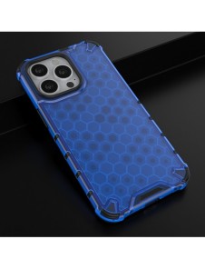 Honeycomb Case armor cover with TPU Bumper for iPhone 13 Pro blue