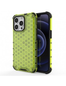 Honeycomb Case armor cover with TPU Bumper for iPhone 13 Pro green