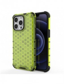 Honeycomb Case armor cover with TPU Bumper for iPhone 13 Pro green