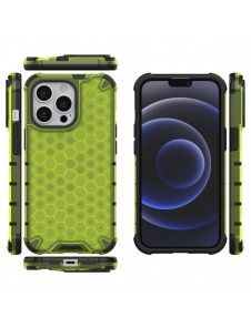 Honeycomb Case armor cover with TPU Bumper for iPhone 13 Pro green
