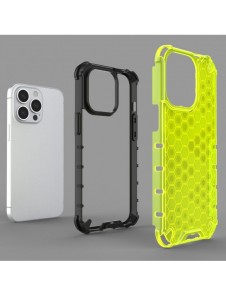 Honeycomb Case armor cover with TPU Bumper for iPhone 13 Pro green