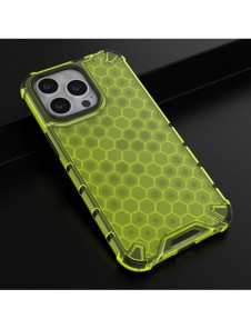 Honeycomb Case armor cover with TPU Bumper for iPhone 13 Pro green