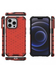 Honeycomb Case armor cover with TPU Bumper for iPhone 13 Pro red