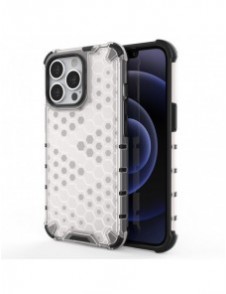 Honeycomb Case armor cover with TPU Bumper for iPhone 13 Pro transparent