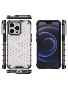 Honeycomb Case armor cover with TPU Bumper for iPhone 13 Pro transparent