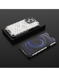 Honeycomb Case armor cover with TPU Bumper for iPhone 13 Pro transparent