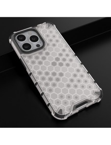 Honeycomb Case armor cover with TPU Bumper for iPhone 13 Pro transparent