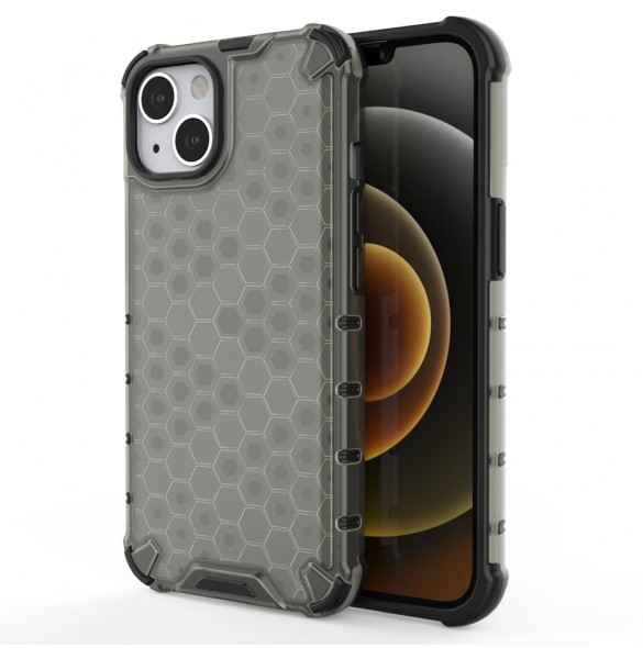 Honeycomb armored case with a gel frame iPhone 13 black