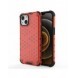 Honeycomb Case armor cover with TPU Bumper for iPhone 13 red