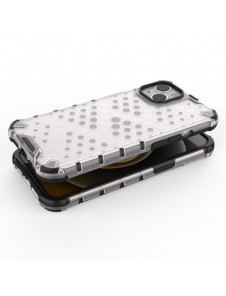 Honeycomb Case armor cover with TPU Bumper for iPhone 13 red