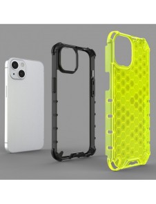Honeycomb Case armor cover with TPU Bumper for iPhone 13 red