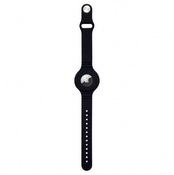 Silicone elastic case wristband wrist pendant case for Apple AirTag locator black