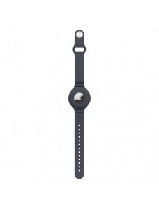 Silicone flexible case wristband wrist pendant case for Apple AirTag locator gray