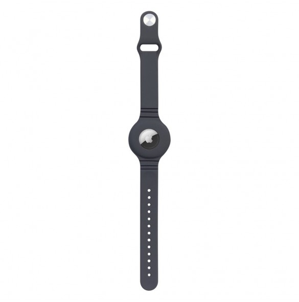 Silicone flexible case wristband wrist pendant case for Apple AirTag locator gray