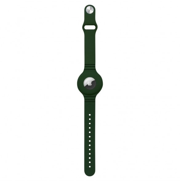 Silicone flexible case wristband wrist pendant case for Apple AirTag locator green