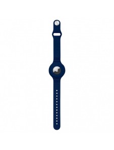Silicone elastic case wristband wrist pendant case for Apple AirTag locator navy blue