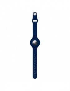 Silicone elastic case wristband wrist pendant case for Apple AirTag locator navy blue