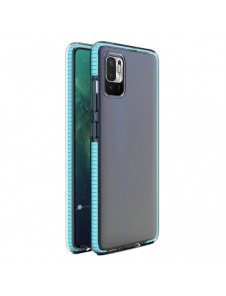 Spring Case clear TPU gel protective cover with colorful frame for Xiaomi Redmi Note 10 5G / Poco M3 Pro light blue