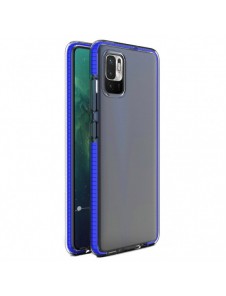 Spring Case clear TPU gel protective cover with colorful frame for Xiaomi Redmi Note 10 5G / Poco M3 Pro dark blue