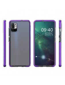 Spring Case clear TPU gel protective cover with colorful frame for Xiaomi Redmi Note 10 5G / Poco M3 Pro dark blue