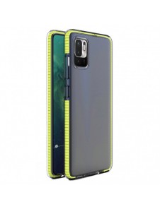 Spring Case clear TPU gel protective cover with colorful frame for Xiaomi Redmi Note 10 5G / Poco M3 Pro yellow