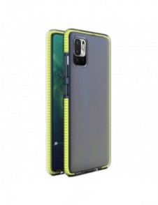 Spring Case clear TPU gel protective cover with colorful frame for Xiaomi Redmi Note 10 5G / Poco M3 Pro yellow