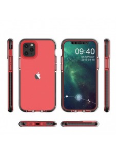Spring Case clear TPU gel protective cover with colorful frame for iPhone 13 Pro dark blue
