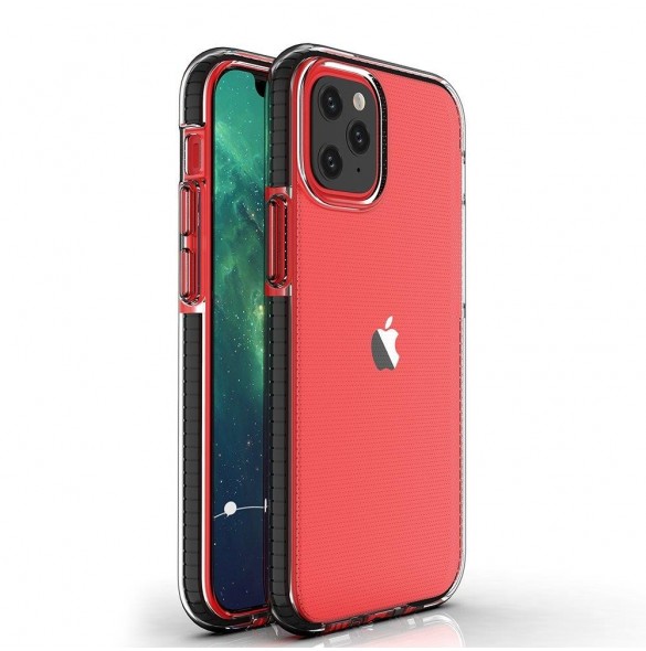 Spring Case clear TPU gel protective cover with colorful frame for iPhone 13 mini black