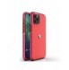 Spring Case clear TPU gel protective cover with colorful frame for iPhone 13 mini light pink