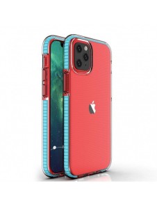 Spring Case clear TPU gel protective cover with colorful frame for iPhone 13 mini light blue