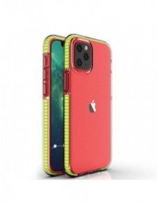 Spring Case clear TPU gel protective cover with colorful frame for iPhone 13 mini yellow