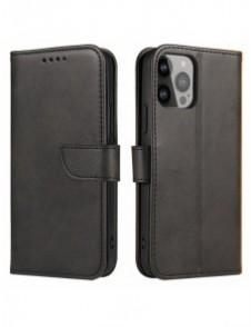 Magnet Case elegant bookcase type case with kickstand for iPhone 13 Pro black