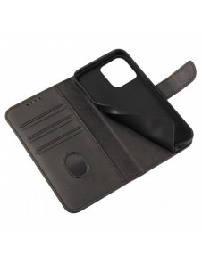 Magnet Case elegant bookcase type case with kickstand for iPhone 13 black
