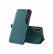 Eco Leather View Case elegant bookcase type case with kickstand for iPhone 13 Pro green