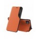Eco Leather View Case elegant bookcase type case with kickstand for iPhone 13 Pro orange