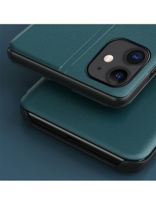 Eco Leather View Case elegant bookcase type case with kickstand for iPhone 13 Pro purple