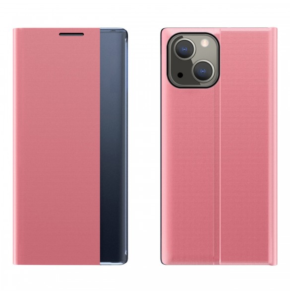Sleep Case Bookcase Type Case with Smart Window for iPhone 13 pink