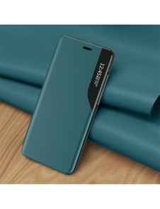 Eco Leather View Case elegant bookcase type case with kickstand for iPhone 13 orange