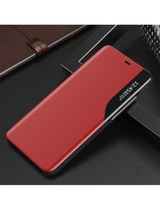 Eco Leather View Case elegant bookcase type case with kickstand for iPhone 13 red
