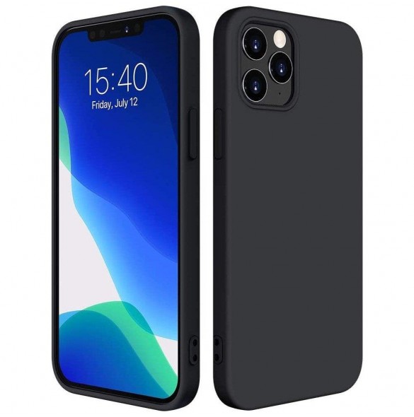 Silikonfodral Mjukt flexibelt gummiskal till iPhone 13 Pro svart