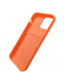 Kortfodral Silikonplånbok med kortplatsdokument för iPhone 13 mini röd