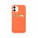 Kortfodral Silikonplånbok med kortplatsdokument för iPhone 13 mini orange