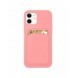 Kortfodral Silikonplånboksfodral med kortplats Dokument för Samsung Galaxy S21 + 5G (S21 Plus 5G) Rosa