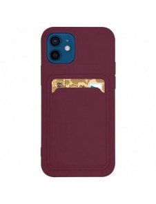 Kortfodral Silikonplånboksfodral med kortplatsdokument för Samsung Galaxy A72 4G Burgundy