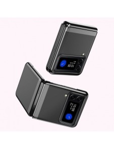Plätering Fodral hårt fodral Galvanisering ram Skal till Samsung Galaxy Z Flip 3 svart
