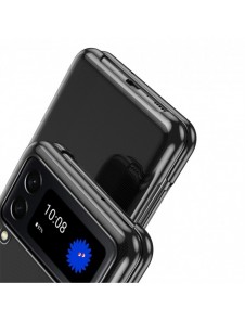 Plätering Fodral hårt fodral Galvanisering ram Skal till Samsung Galaxy Z Flip 3 svart