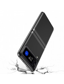 Plätering Fodral hårt fodral Galvanisering ram Skal till Samsung Galaxy Z Flip 3 svart