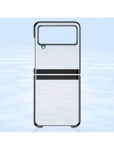 Plätering Fodral hårt fodral Galvanisering ram Skal till Samsung Galaxy Z Flip 3 svart